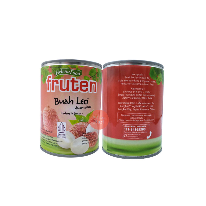 

Helena Food FRUTEN Leci Kaleng 565gr Lychee in Syrup 565gr