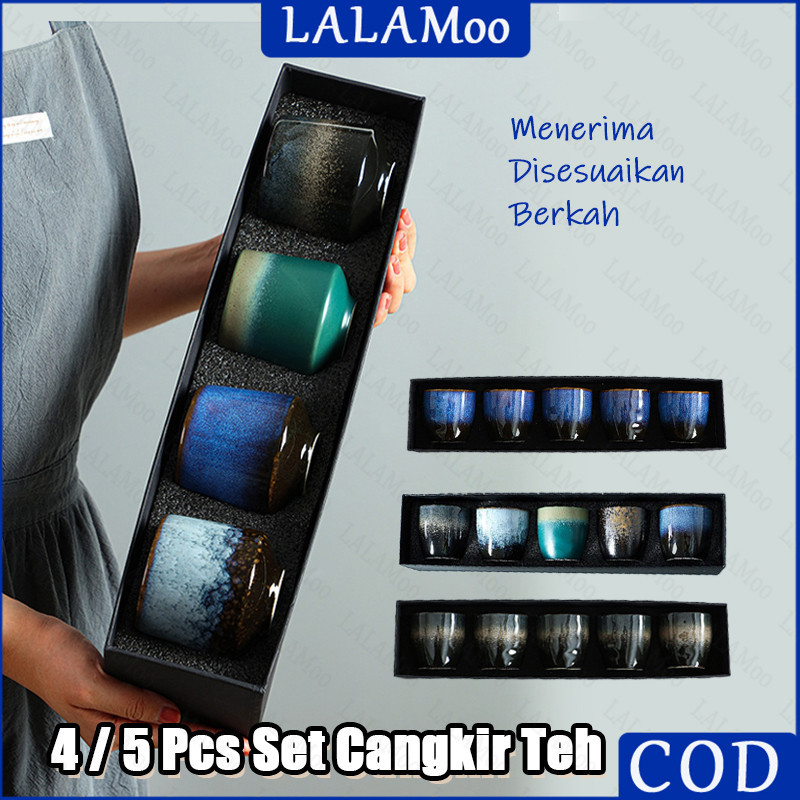 

（Menerima Disesuaikan Berkah）Set Cangkir Teh Set 2 / 4 / 5 Pcs Cangkir Teh Set Kotak Hadiah Cangkir Teh Kreatif Keramik Hadiah Liburan Set Teh Cangkir Teko Pot Set Keramik Hampers Gelas Souvenir Mug