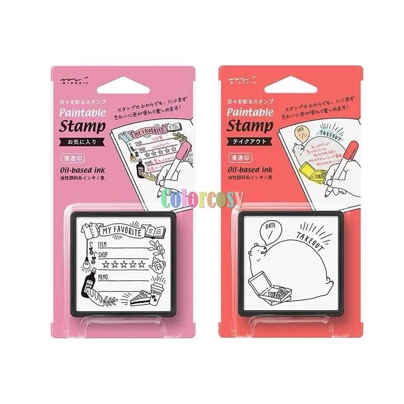 

Midori Paintable Penetration Stamp "pre-inked Type".Just Press It and Easily Decorate Your Notes or Diary. Choose Your Type