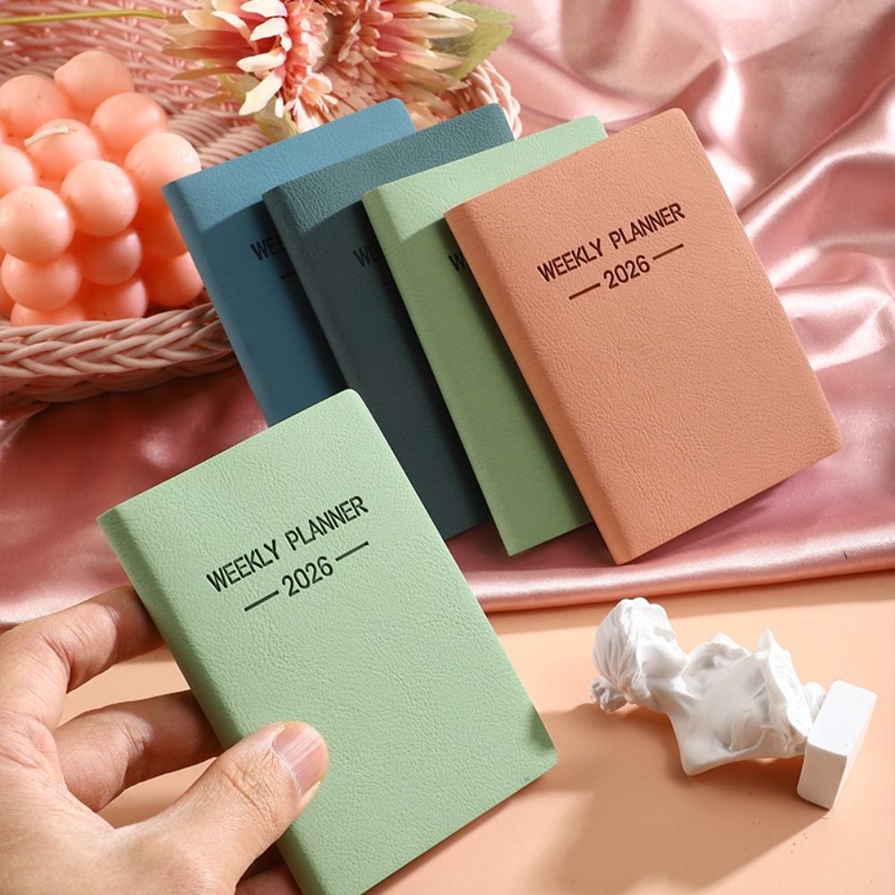 

Mini A7 2026 Agenda Book To Do List with Calendar Daily Weekly Planner Morandi Color Pocket Diary Book Students
