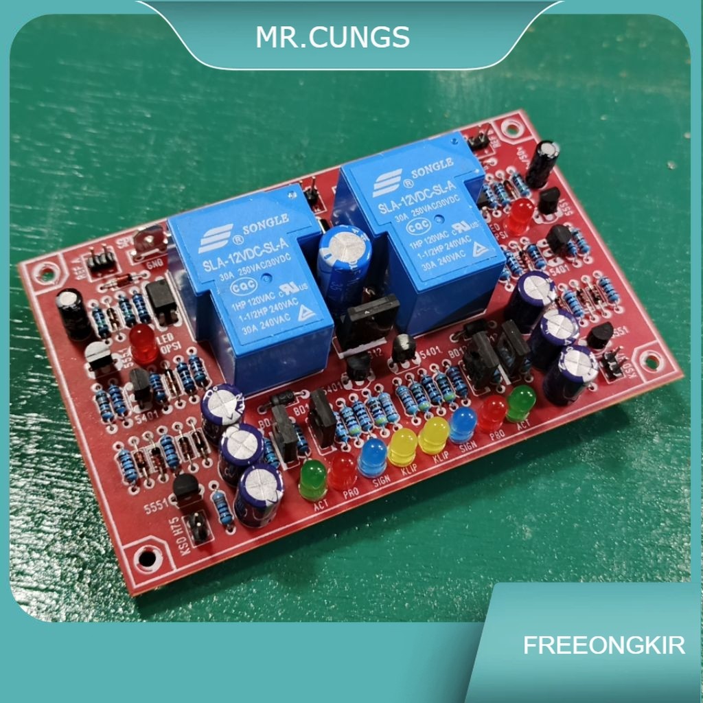 Kit speaker protektor stereo 30A full fitur ocp anti korslet dcp dc protector plus indikator clip da