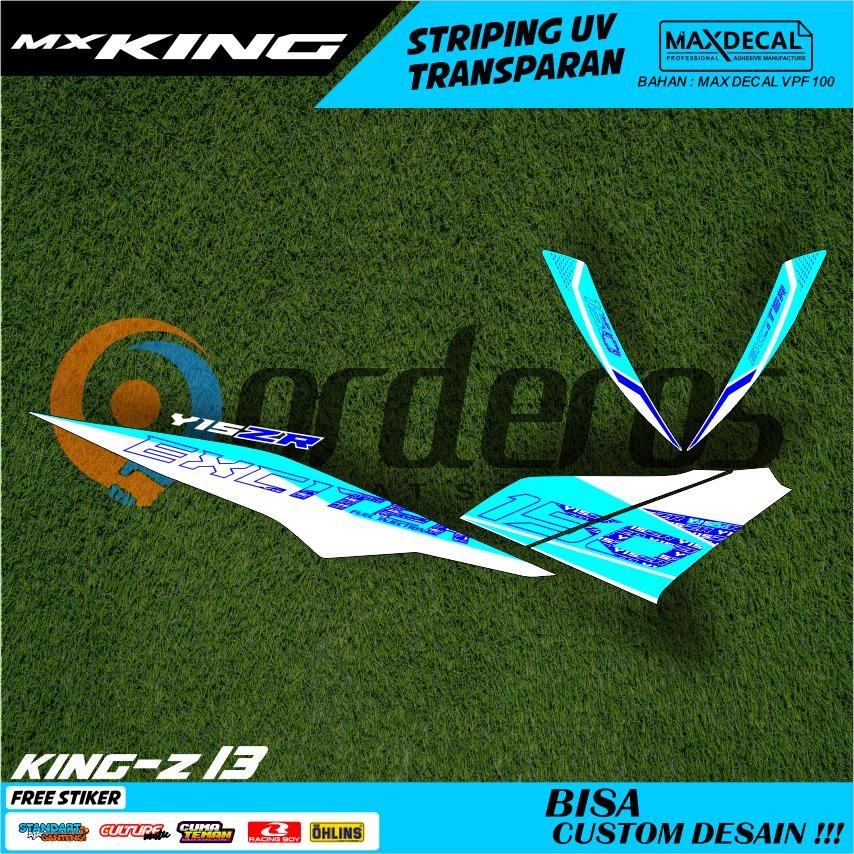 Striping Transparan mx king 150 Sticker Transparan UV Premium Maxdecal Motif Costum Terbaru Warna Bi