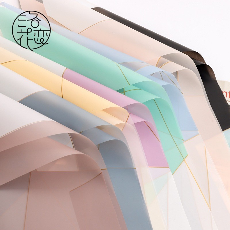 

[ 20 LEMBAR ] Flower Wrapping Cellophane Paper Semi Transparan Motif Nosha Magnetic Line Kertas Buket Bunga KB6063