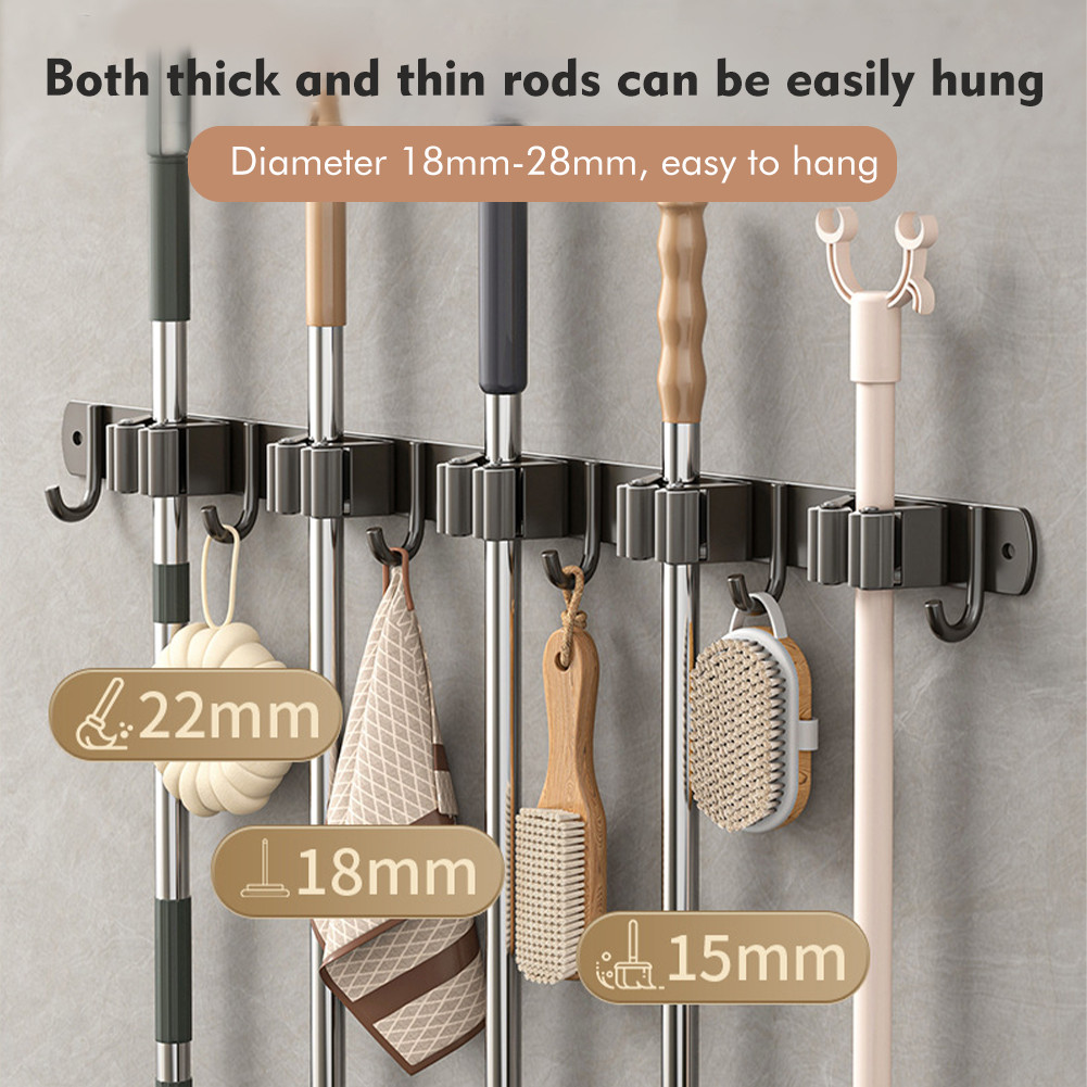 Gantungan Sapu Pel Stainless Steel  SUS 304 Gantungan Sapu Multifungsi Tempat Sapu Dan Pel