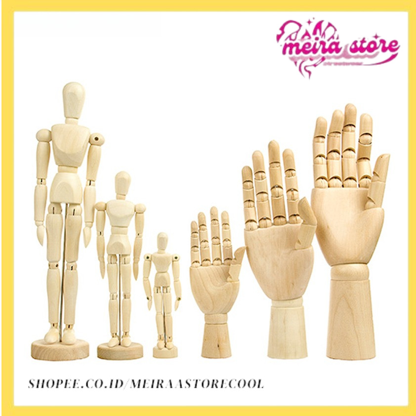 

YuryFvna Wooden Mannequin Hand Drawing Sketch Mannequin Model Wooden Manikin with Stand Movable Limbs Human Artist Model