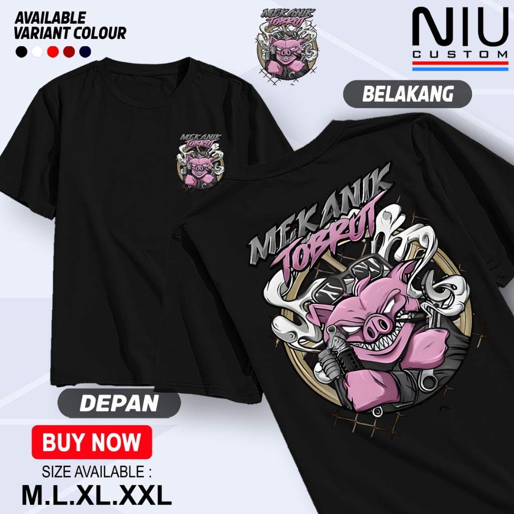 Kaos Baju MeKanik Tobrut Tshirt Distro Keren Murah Atasan Pria Wanita