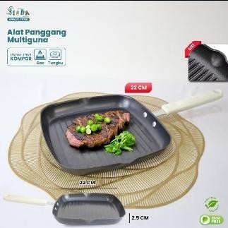 New Square Grill Pan / Alat Panggang Multiguna wajan  enamel grill pan - 1 piece