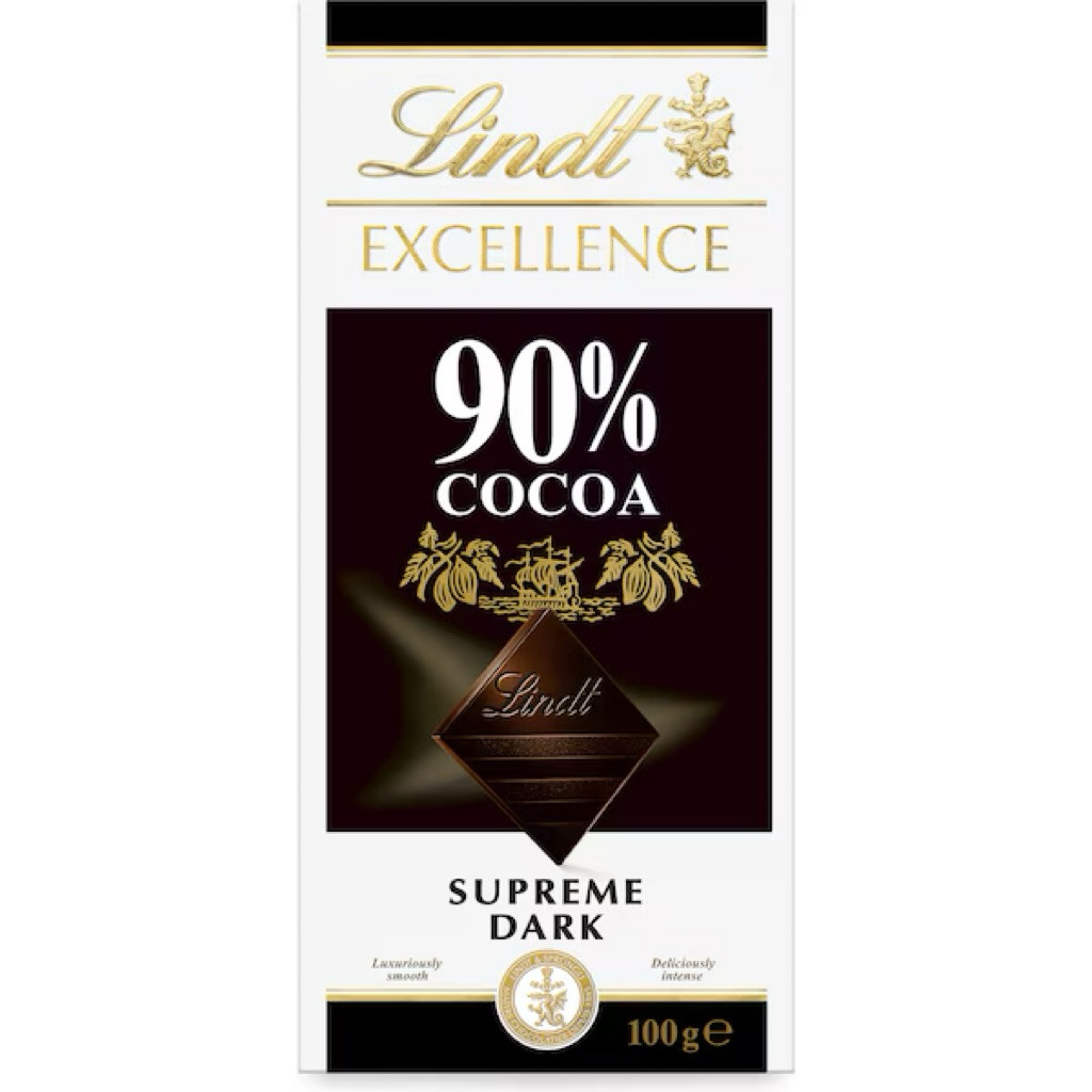 

Lindt Excellence 90% Cocoa Dark Chocolate Block 100g - Australia