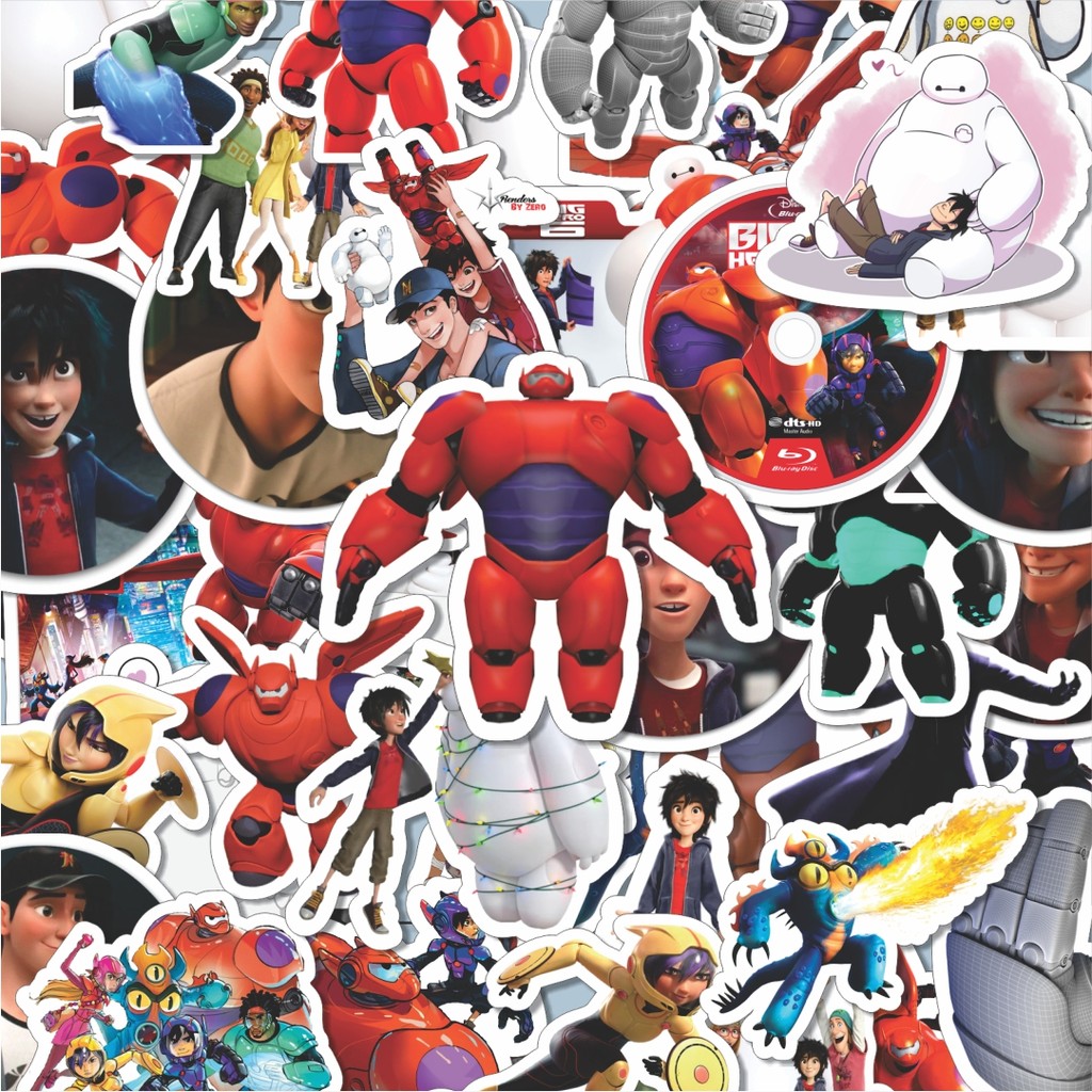 

100PCS Lucu Stiker Disney Series Big Hero 6 Karakter Mix 1 Stiker Aesthetic Stiker Anti Air Stikers Berperekat Waterproof sticker decal buat Motor Helm Buku Journal Koper Casing HP Laptop Botol Minum Hadiah anak