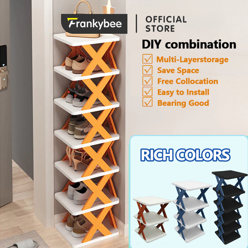 Frankybee Rak Sepatu Aesthetic Susun 3~6 Rak Sepatu Plastik  Serbaguna Serbaguna Tempat Sandal Susun