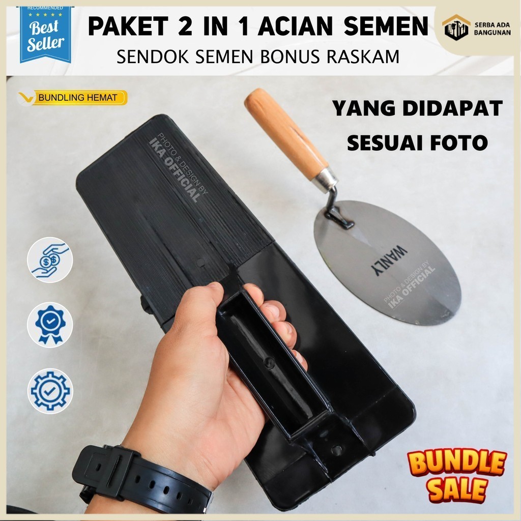 SAB Satu Paket Raskam Atom Penghalus semen Dan Sekop Semen Ukuran panjang / Satu Set Raskan Dan Seme