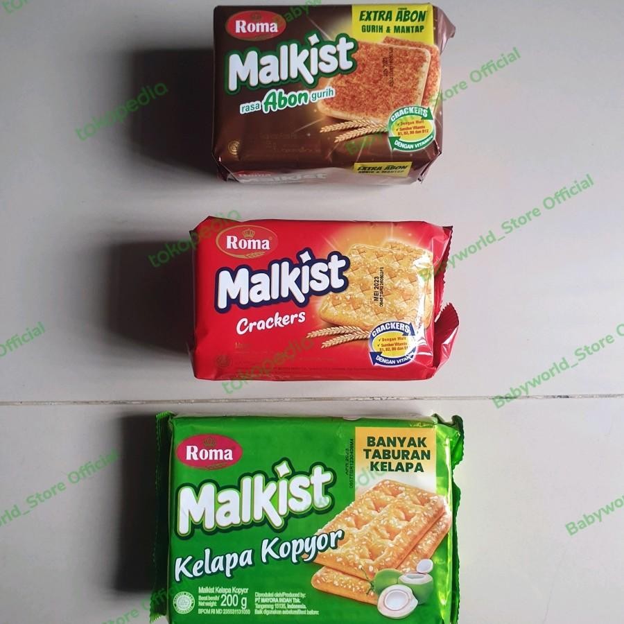

Roma Malkist Crackers Biskuit Kreker Rasa Abon / Gula / Kelapa