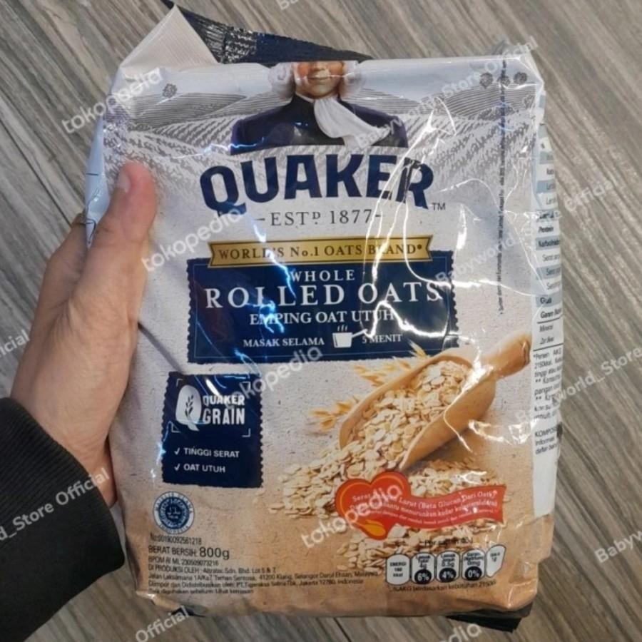 

Quaker Oats WHOLE ROLLED OATS Oat Masak IMPORT 800gr