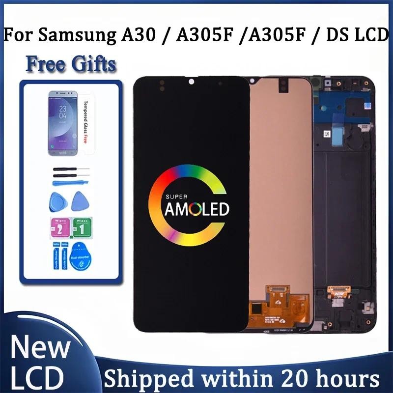 Super Amoled For Samsung A30 LCD Display with Tou Screen Digitizer Assembly A305/DS A305FN A305G A30