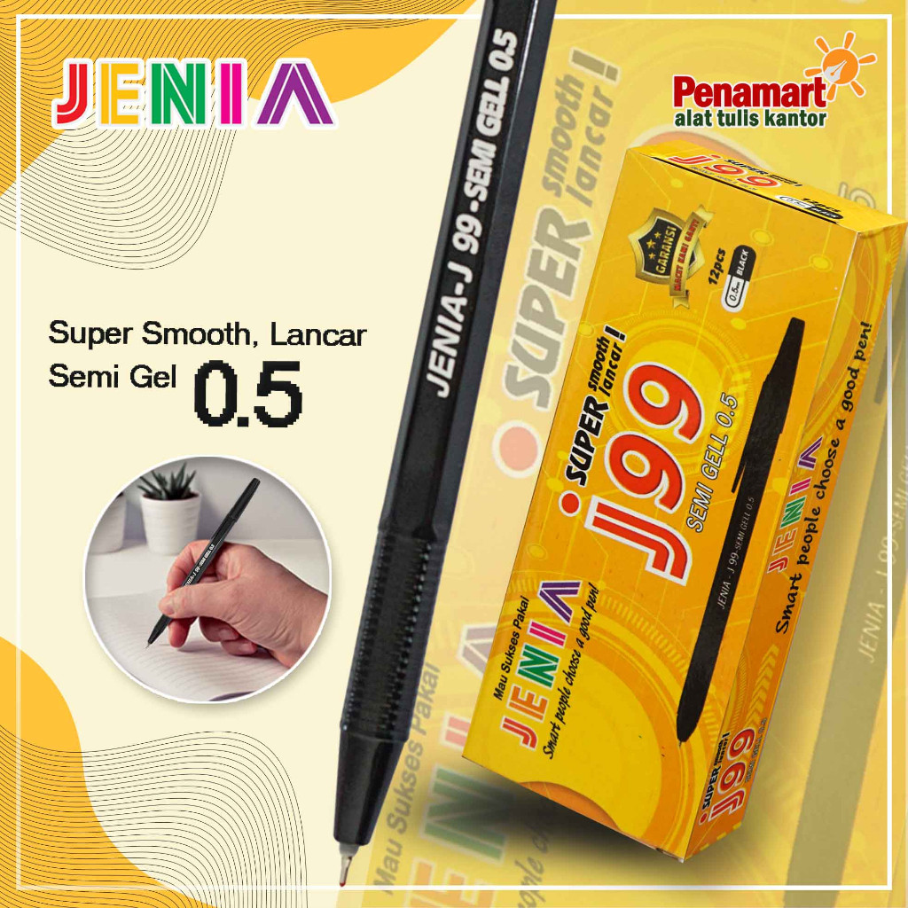 

PULPEN JENIA 1 PACK [J99/12 PCS] / / ALAT TULIS SEKOLAH / BALL PEN BOLPEN POLPEN BULPEN SEMI GEL/ BALLPOINT PENA TINTA HITAM