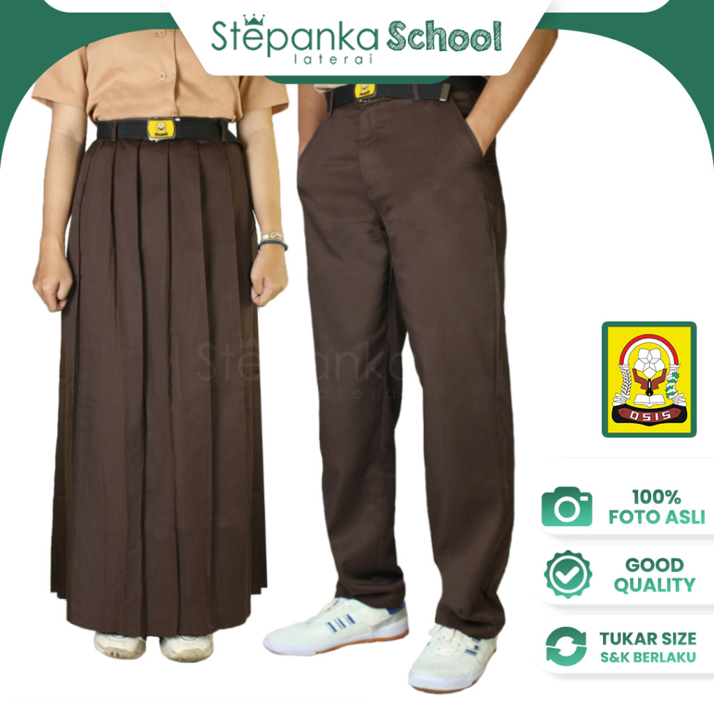 Celana Pramuka SMP / Rok Pramuka SMP/ Bawahan Pramuka SMP / Seragam Sekolah / SMP / Stepanka Laterai