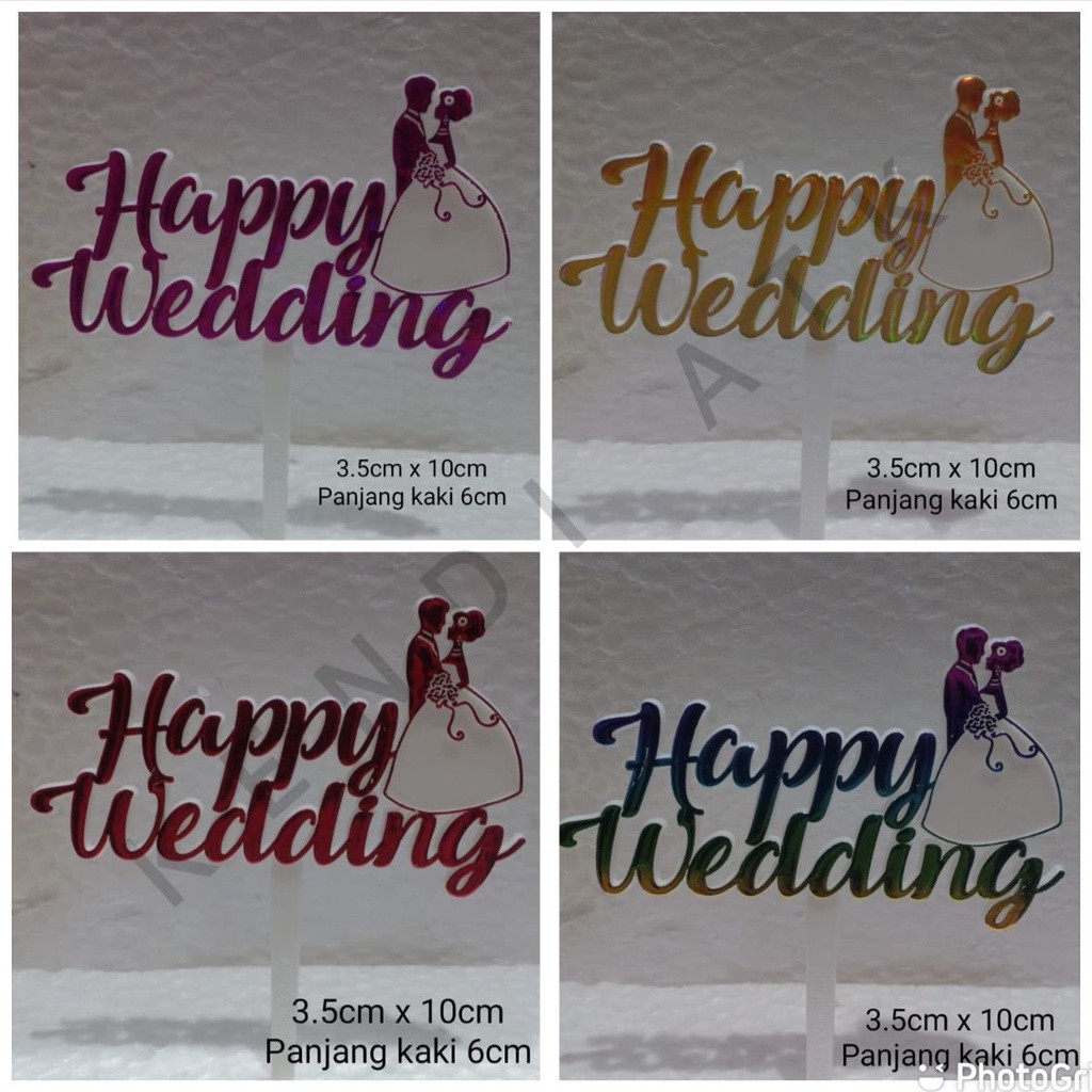 

*AJS* (ISI 25PCS ) CAKE TOPPER motif ORANG tulisan "HAPPY WEDDING