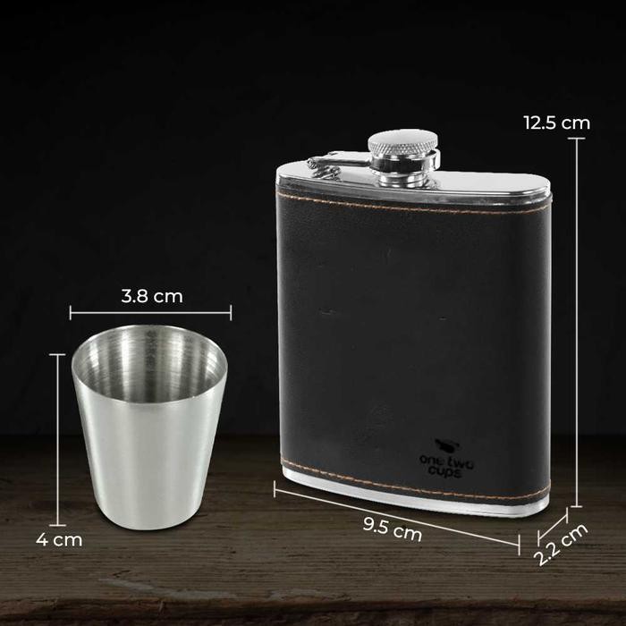 Botol Minum Gepeng Stainless Steel Vodka Wisky Wine - 1 SET OTC