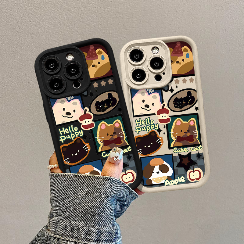 Komik anjing Casing Untuk IPhone 16 11 15 13 14 12 Pro Max 7Plus 8Plus SE 2020 XR X XS Max 16 7 8 6S