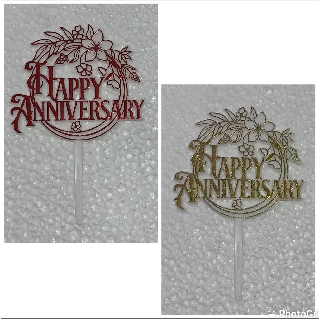 

*DP* (ISI 25PCS) CAKE TOPPER HIASAN KUE JUMBO "HAPPY ANNIVERSARY" "KTI296