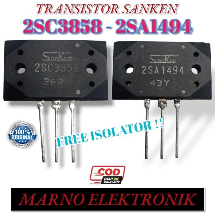 TR TRANSISTOR SANKEN 2SC3858 2SA1494 2 SC 3858 SA 1494