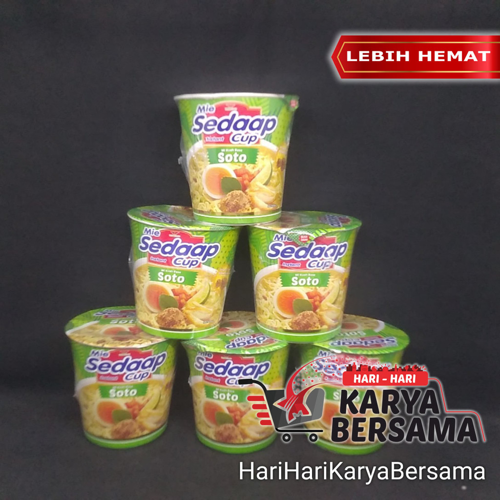 

MAKANAN MIE INSTAN MI SEDAAP SEDAP RASA SOTO CUP PACK 6'S X 77GR