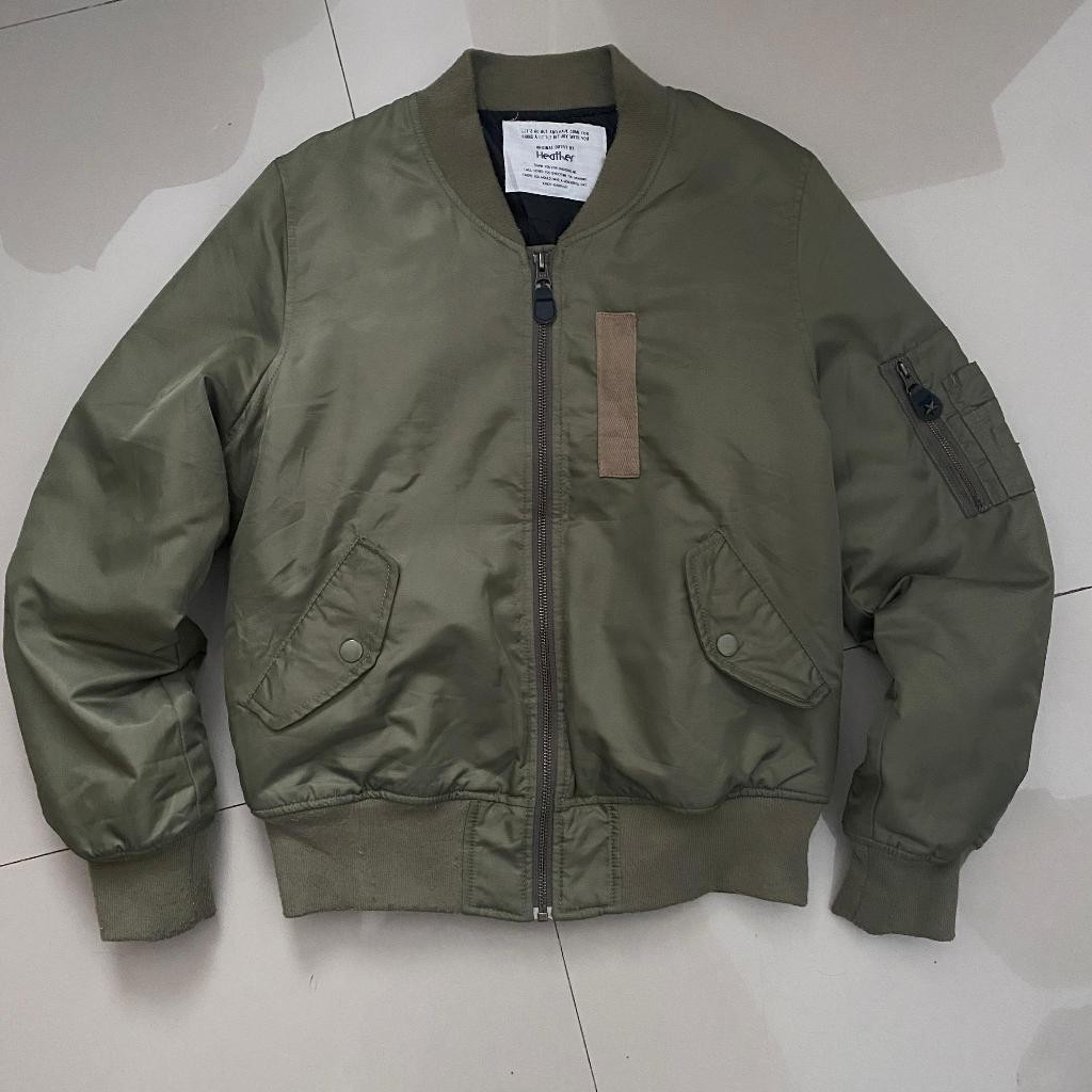 Jaket Bomber Military Heather Army Green – Everyday Be With You – Size M JAKET BOMBER ARMY