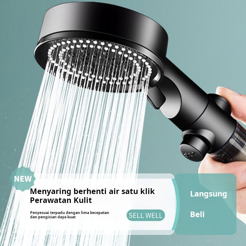Shower 5 Mode - Tekanan Tinggi + Filter Air & Skin Care, C…