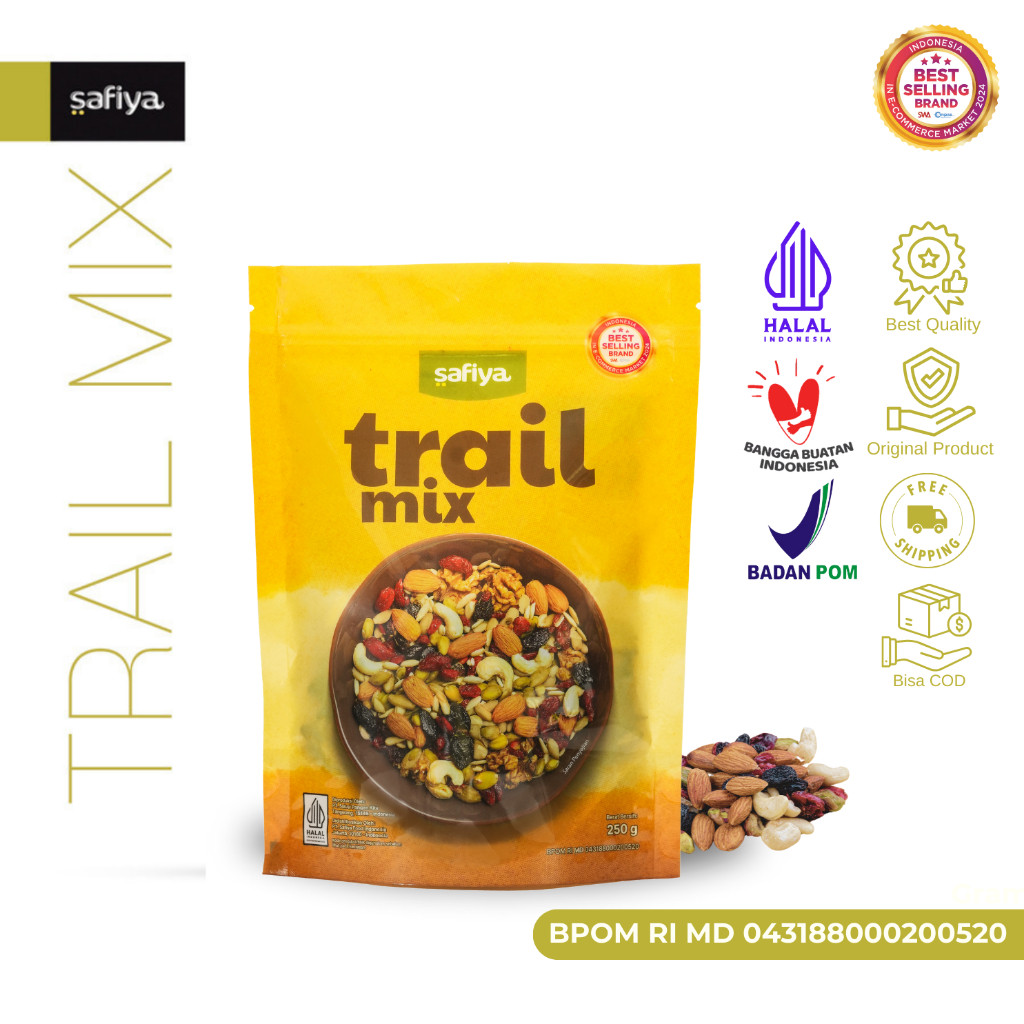 

New Safiya Trail Mix Original 250 Gram Dried Fruit Roasted PremiumPremium