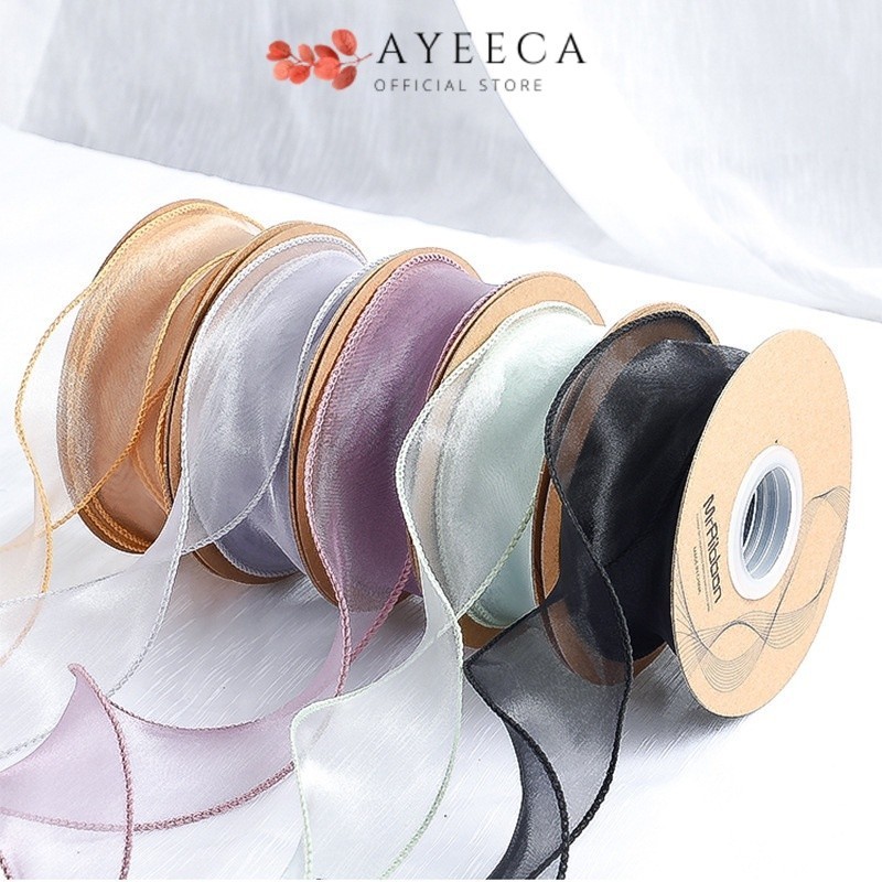 

AYEECA - PTA3 CFN Pita Chiffon Polos Roll Lebar 4cm/Pita Kado 4cm/Pita Dekorasi Buket