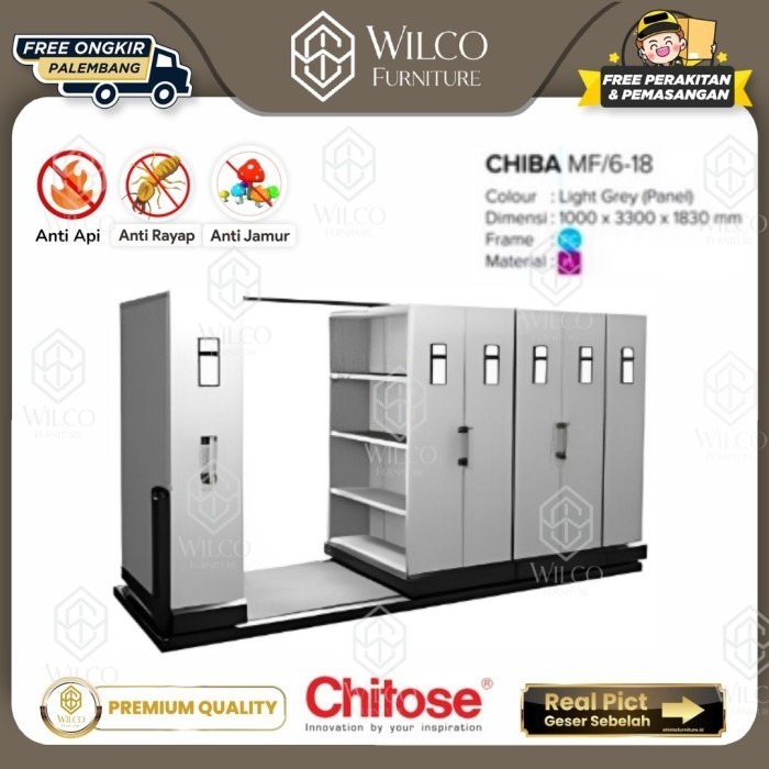 Lemari Arsip Besi Chitose Chiba M106 / Lemari Dokumen / Lemari File Jumbo Chitose / Mobile File Comp