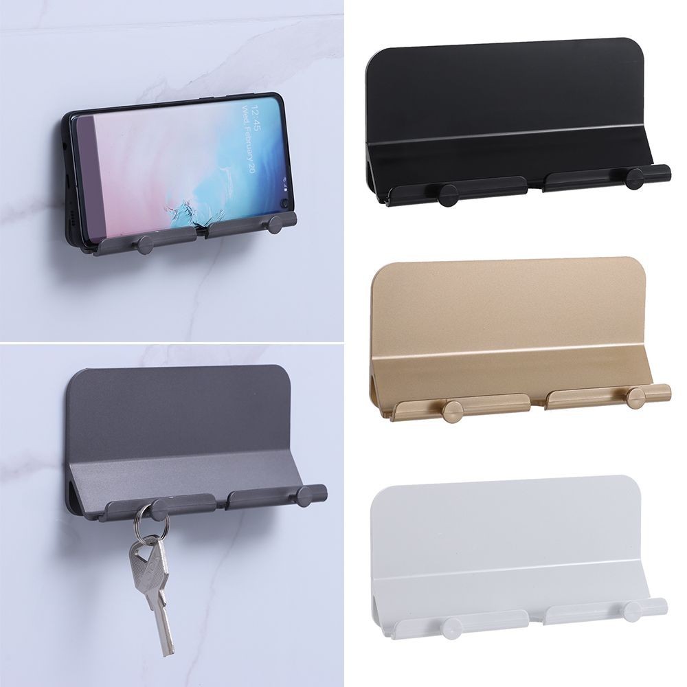 Wall Mount Charger Hook Phone Holder Wall Hanging Cable Organizer Stand Bracket Dock Pasted Wall Pho