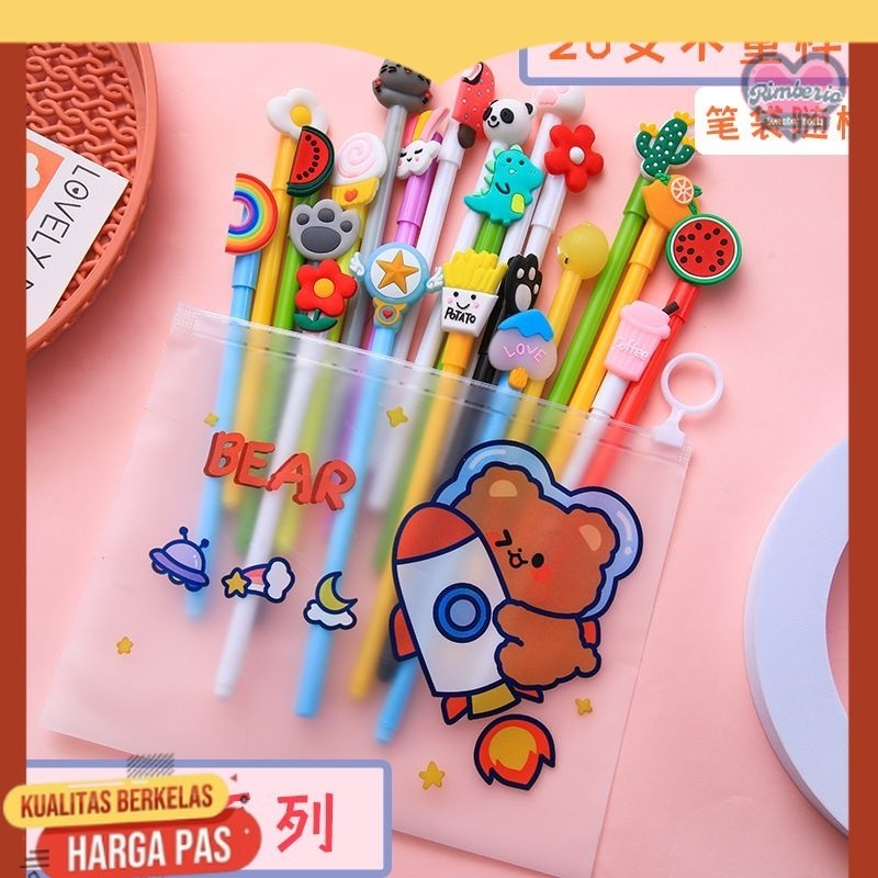 

20 Pcs Pulpen/Pena Tinta Berkarakter Lucu (Free Pouch)
