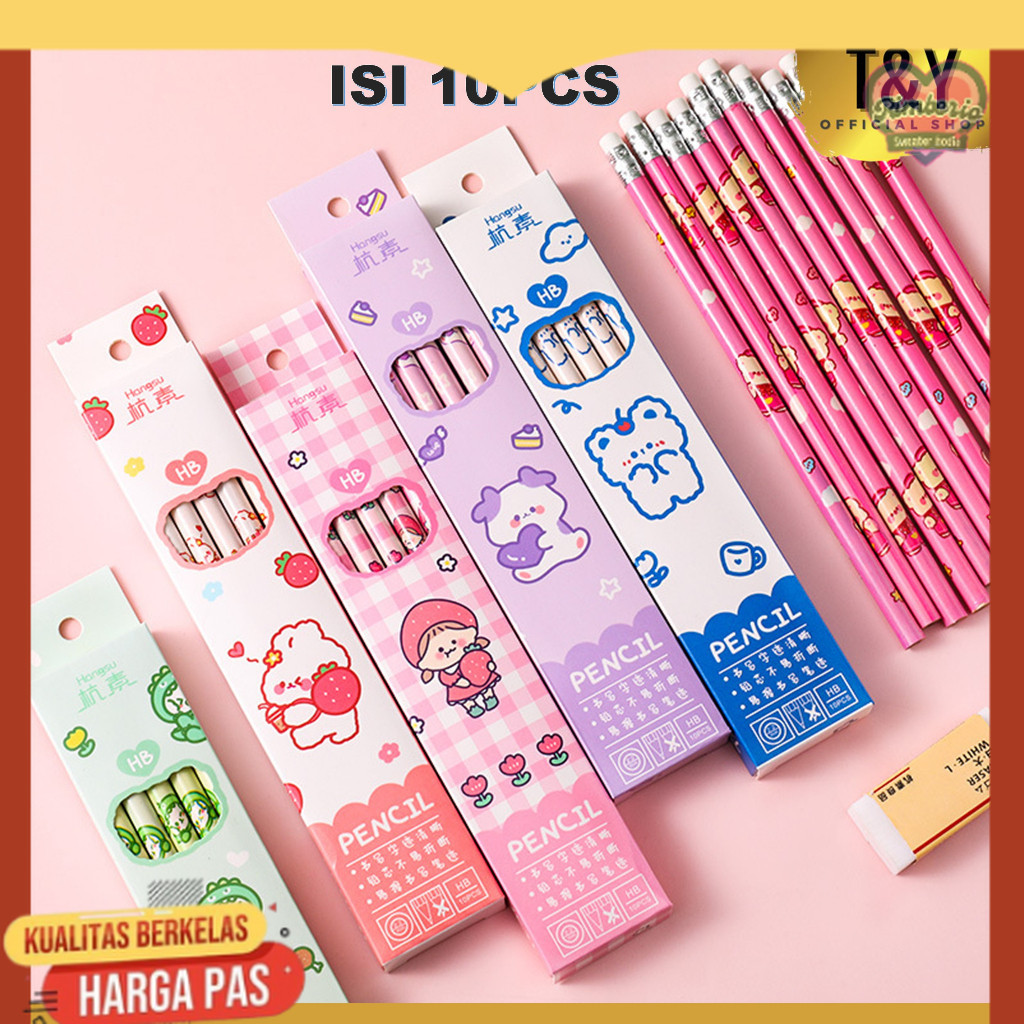 

T&Y Alat tulis Set isi 10pcs Karakter Set 10 IN 1 Stationery Set Lucu Karakter Kartun Lucu Pensil Penghapus Set isi 10 Pcs Motif Lucu Set Perlengkapan Alat Tulis Sekolah Anak-Anak TK