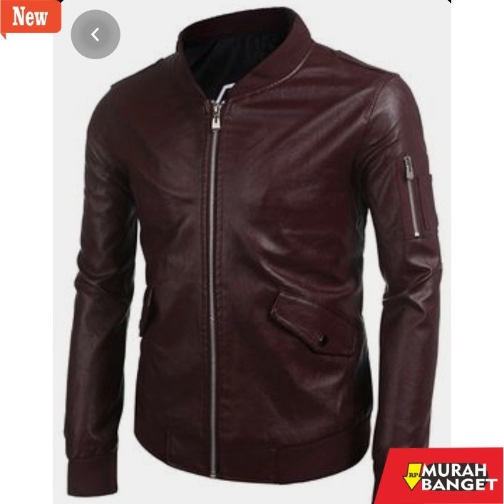 jaket kulit pria garut Jaket kulit sintetis laki laki P40