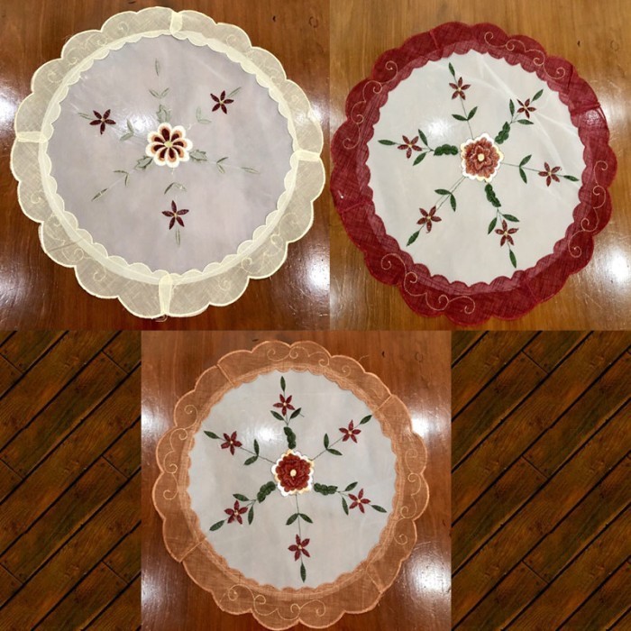 Taplak meja bulat kecil/ alas vas bunga 40cm