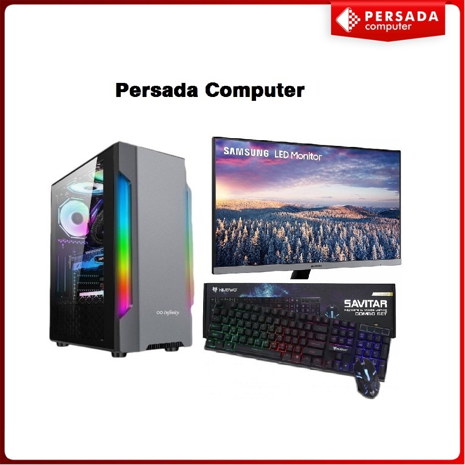 Full Set PC Gaming RYZEN 3 3200G I DDR 8GB I HDD dan SSD 128GB I LED Samsung 24"