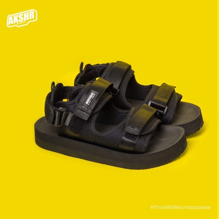 PROMO Sandal BRODO Subi Unisex Pria Wanita - Original Brodo Footwear - Full Black, 41 TERMURAH