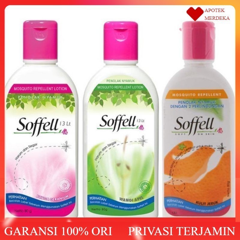 SOFFEL BOTOL 60ML / LOTION ANTI NYAMUK 60 ML / Soffell Botol Kulit Jeruk / Geranium / Sofel