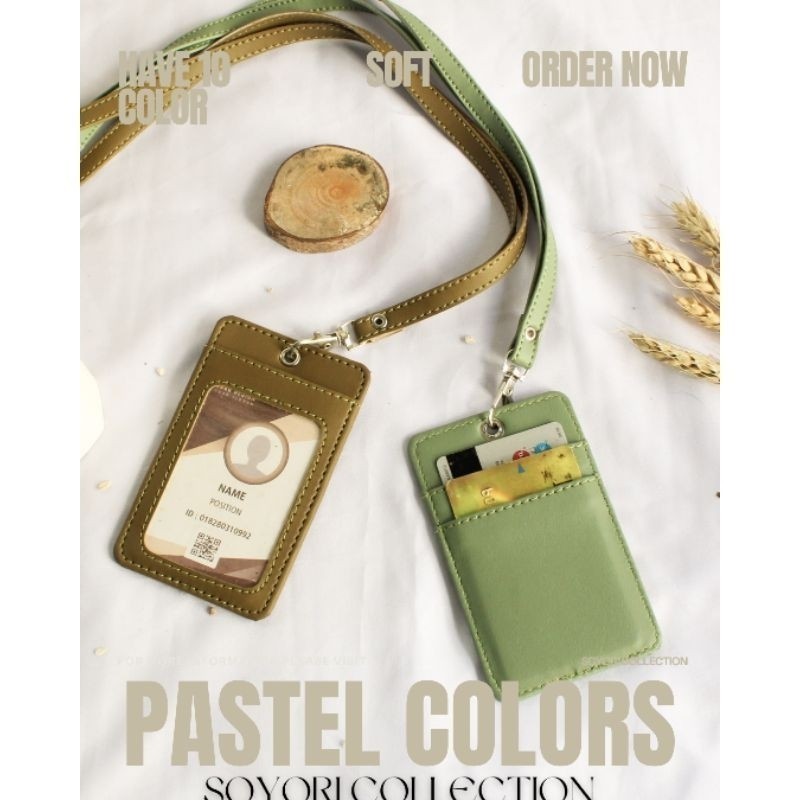 

ACEH.DYA 160077 id card holder lanyard kulit name tag warna pastel
