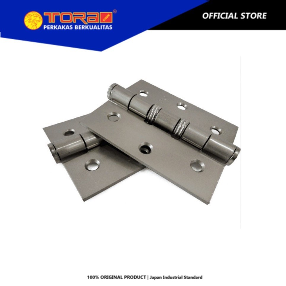 TORA Engsel Besi 3 Inch x 2.5 cm x 2.1 mm NB & GP - Hinges Polished Nickel & Brass - Silver (NB)