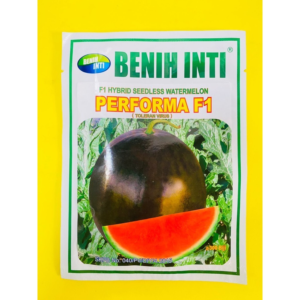 Benih semangka merah kulit gelap tanpa biji PERFORMA F1 isi ±300bj dari BENIH INTI