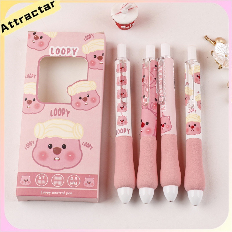

Loopy Sponge Fat Pen Niche Mahasiswa Tekan Pena Hitam 0.5mm Pena Netral Sederhana Halus