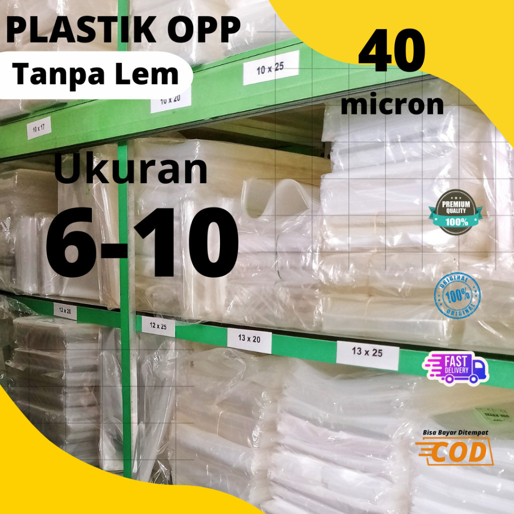 

AN67YZ 1 KG Plastik Opp Kaca Tebal Bening Ukuran Tanpa Lem 6 - 10 Tebal 40 Micron Untuk Kemasan Aksesoris Souvenir Bross Mainan Snack Plastik Opp Kiloan