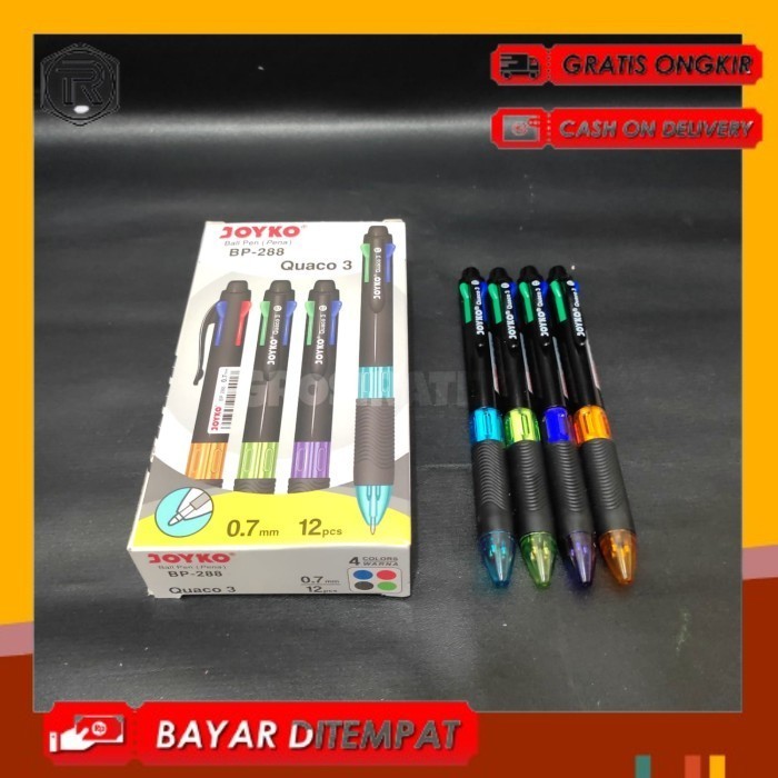

BALLPONIT, BOLPOIN, BOLPEN, PULPEN QUACO 3 BP 288 4 WARNA JOYKO