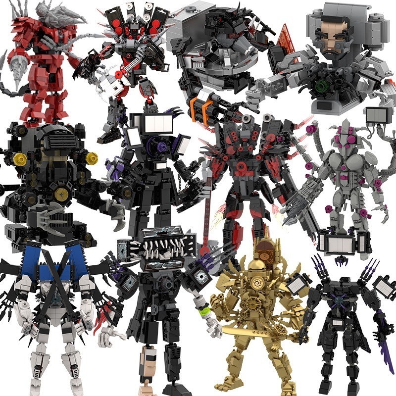 NY57FS Upgrade【Ready Stock COD】Moc Skibidi Toilet Titan King Monitor Model Building Blocks Mainan LE