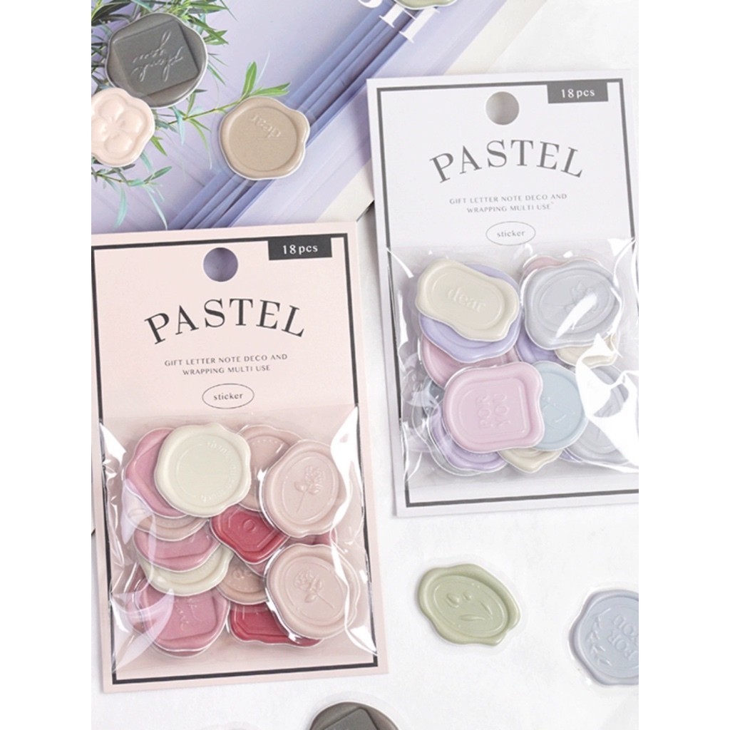 

6pcs Sticker Wax Segel Wax Sticker Wax Seal Amplop Angpao Book Journal Sticker Lucu