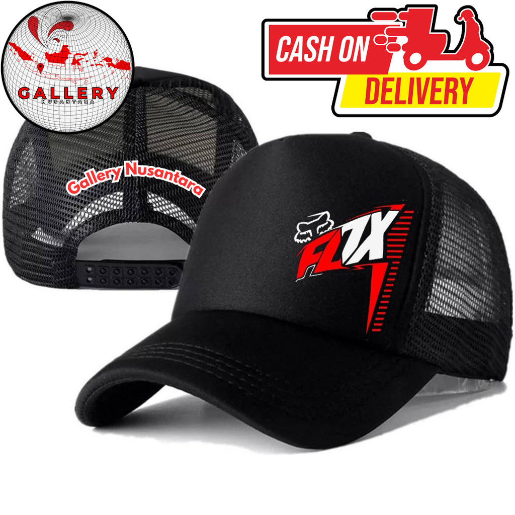 Gallery Nusantara Topi Trucker FOX - Topi Distro FOX Logo - Topi FOX Premium - Topi Pria Dewasa - To
