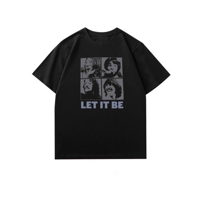 T-shirt BEATLES The Beatles Rock Band American Retro | Kaos Wanita Putih