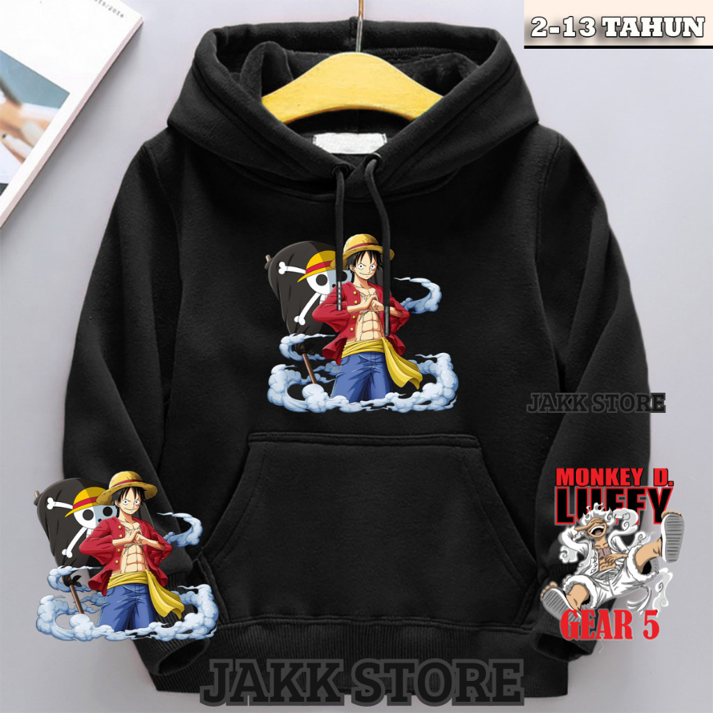 Jaket Hoodie Anime Anak Laki Laki Usia 2 3 4 5 6 7 8 9 10 11 12 13 Tahun Jacket Hodie LUFFY ONE PIEC